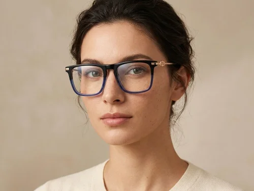 Lunettes rectangulaires en acétate bleu #BS2012-2243