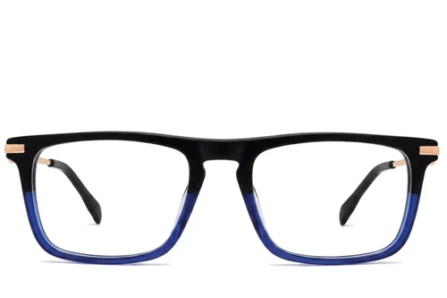 Lunettes rectangulaires en acétate bleu #BS2012-2243