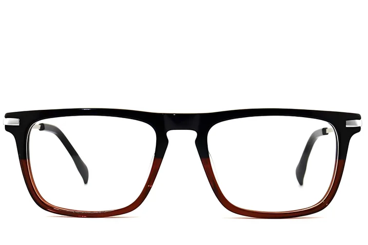 Rectangular Orange Acetate Glasses #BS2012-2244