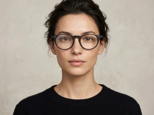 Lunettes ovales en plastique noir #BS2012-2245