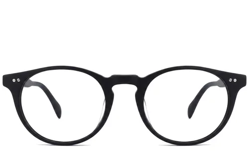 Lunettes ovales en plastique noir #BS2012-2245