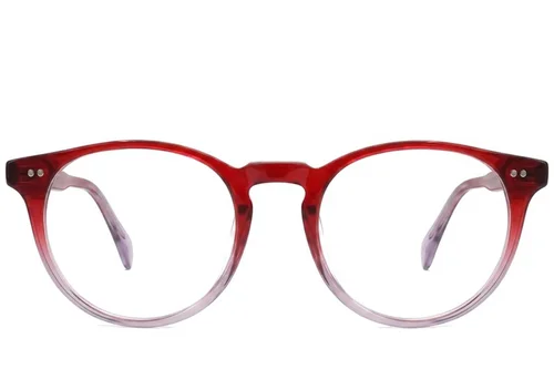 Lunettes ovales en plastique rouge #BS2012-2246