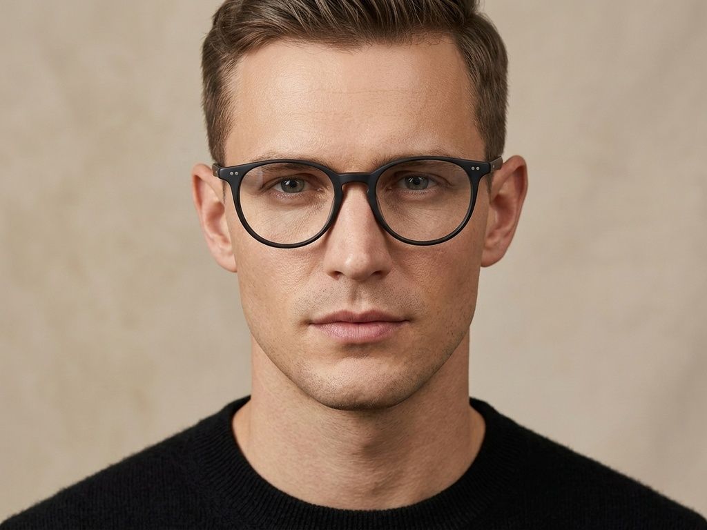Oval Black Acetate Glasses #BS2012-2248