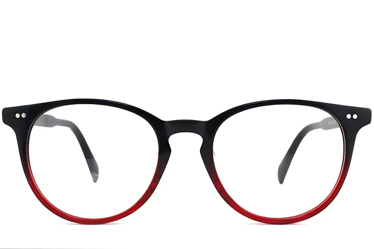 Oval Red Plastic Glasses #BS2012-2249