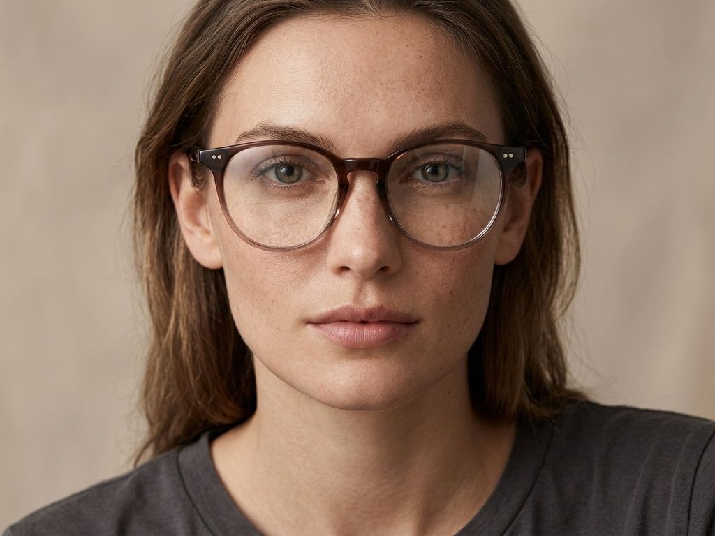 Ovale braune Kunststoffbrille #BS2012-2251