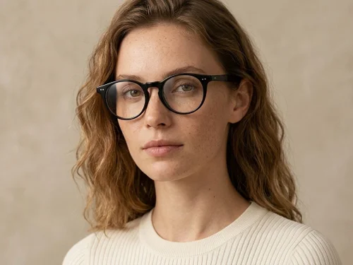 Lunettes ovales en plastique noir #BS2012-2252