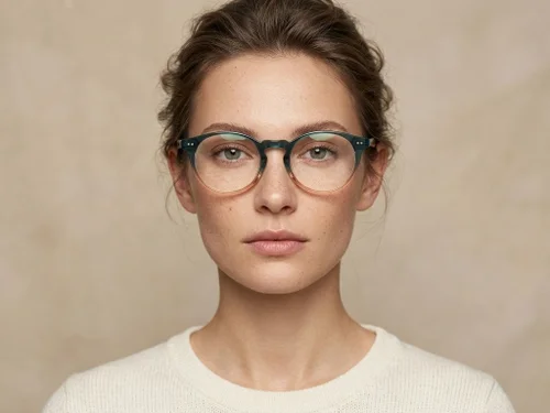 Lunettes ovales en plastique vert #BS2012-2253