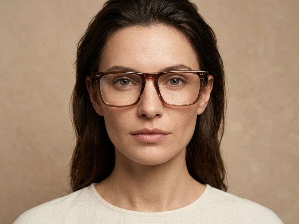 Rectangular Brown Plastic Glasses #BS2012-2256