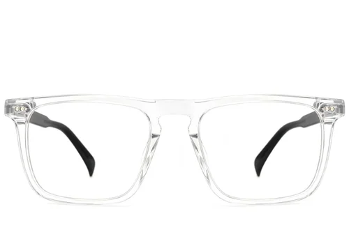 Lunettes rectangulaires en plastique transparent #BS2012-2258