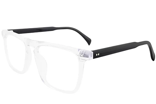 Lunettes rectangulaires en plastique transparent #BS2012-2258