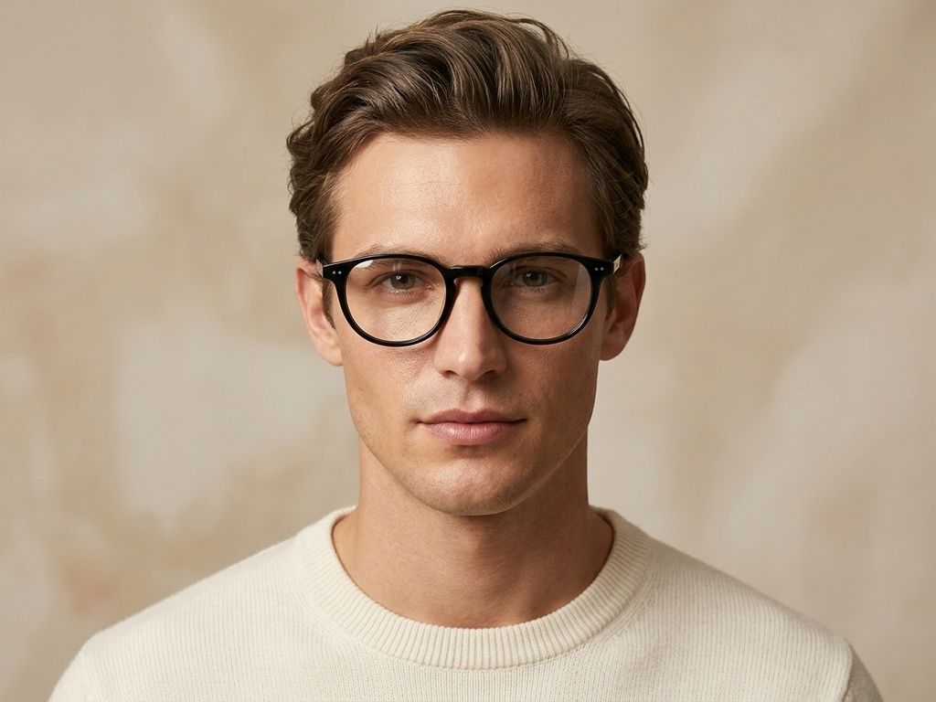 Ovale schwarze Kunststoffbrille #BS2012-2260