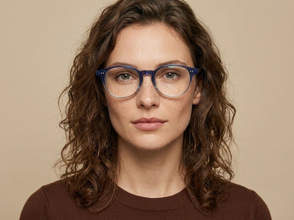 Ovale blauwe plastic bril #BS2012-2266