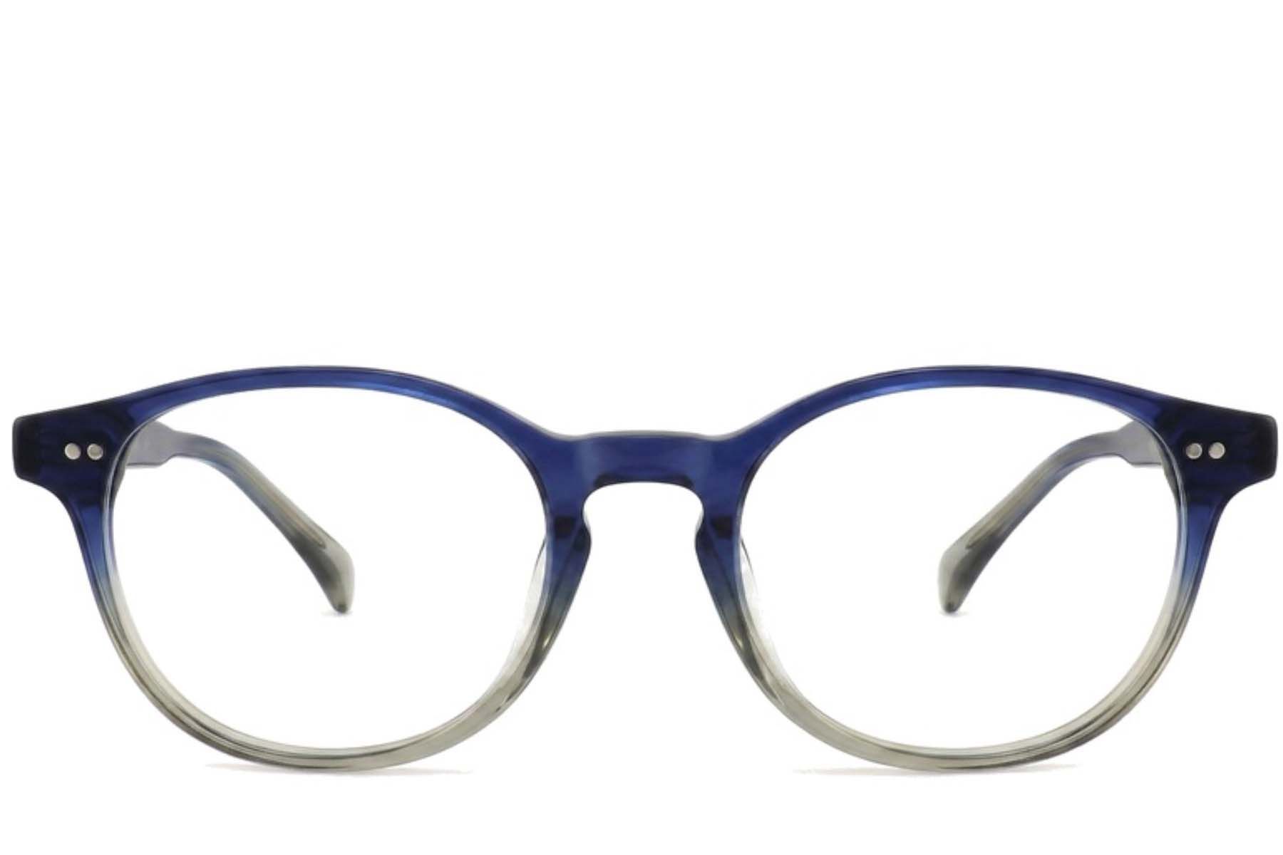 Ovale blauwe plastic bril #BS2012-2266