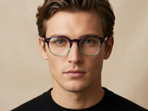Lunettes ovales en plastique violet #BS2012-2267