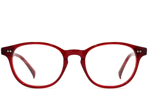Lunettes ovales en plastique rouge #BS2012-2268