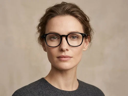 Lunettes rectangulaires en plastique noir #BS2012-2270