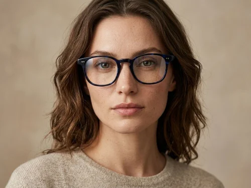 Lunettes rectangulaires en plastique bleu #BS2012-2271
