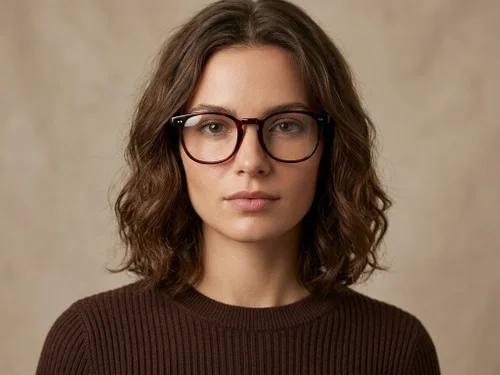 Lunettes rectangulaires en plastique rouge #BS2012-2272