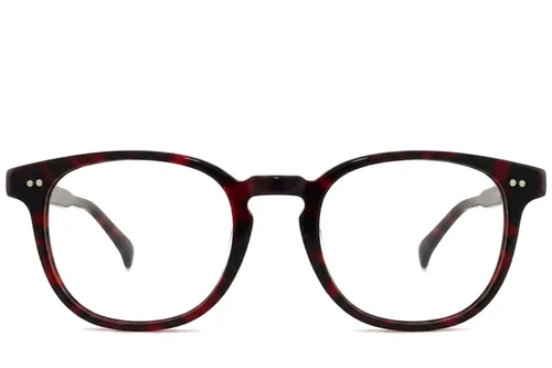 Lunettes rectangulaires en plastique rouge #BS2012-2272