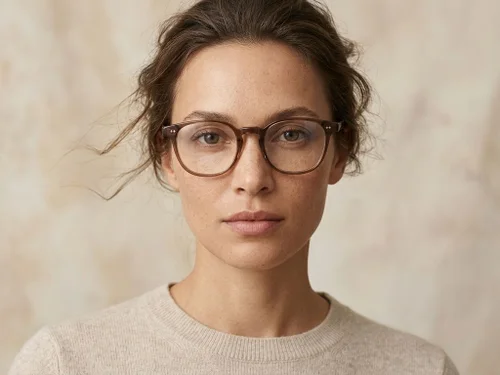Lunettes rectangulaires en plastique brun #BS2012-2273
