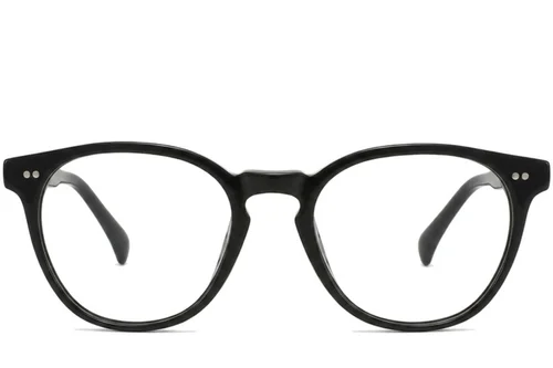 Lunettes ovales en plastique noir #BS2012-2274