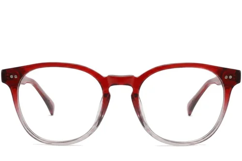 Lunettes ovales en plastique rouge #BS2012-2275