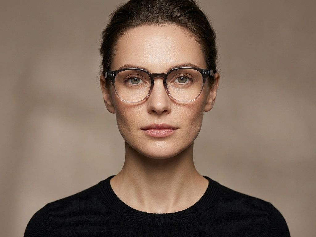 Ovale graue Kunststoffbrille #BS2012-2277