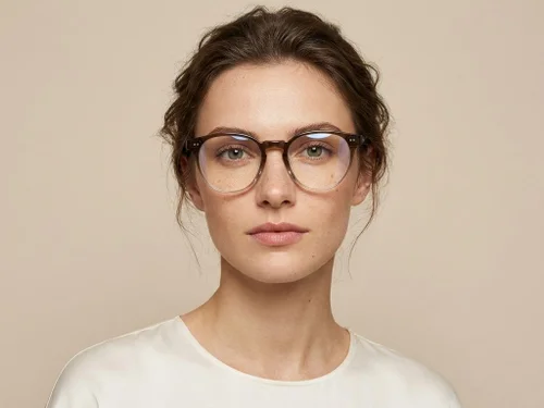 Lunettes ovales en plastique marron #BS2012-2278
