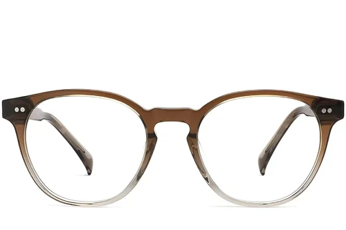 Lunettes ovales en plastique marron #BS2012-2278