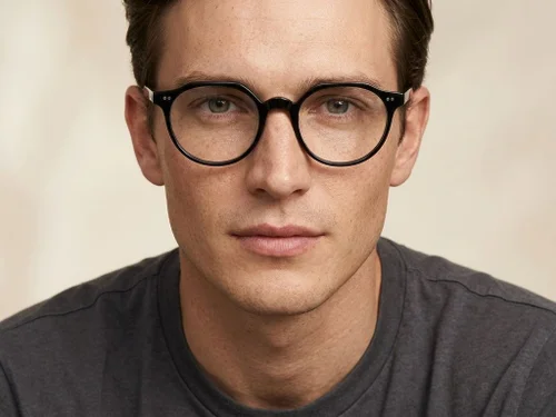 Lunettes ovales en plastique noir #BS2012-2279