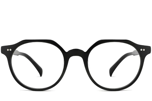 Lunettes ovales en plastique noir #BS2012-2279