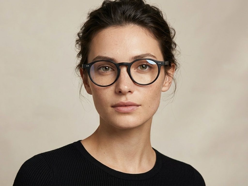 Oval Black Acetate Glasses #BS2012-2281