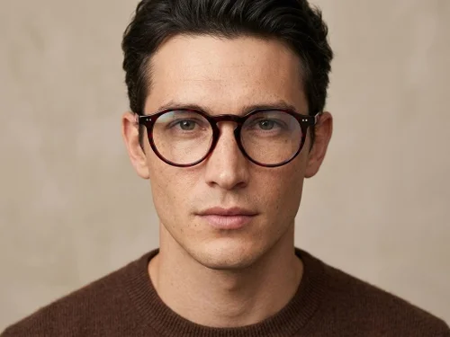 Lunettes ovales en plastique rouge #BS2012-2283