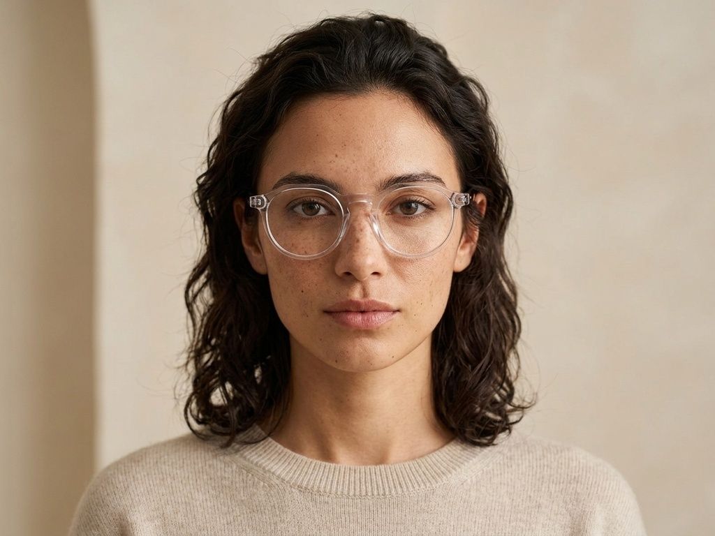 Ovale, transparente Kunststoffbrille #BS2012-2284