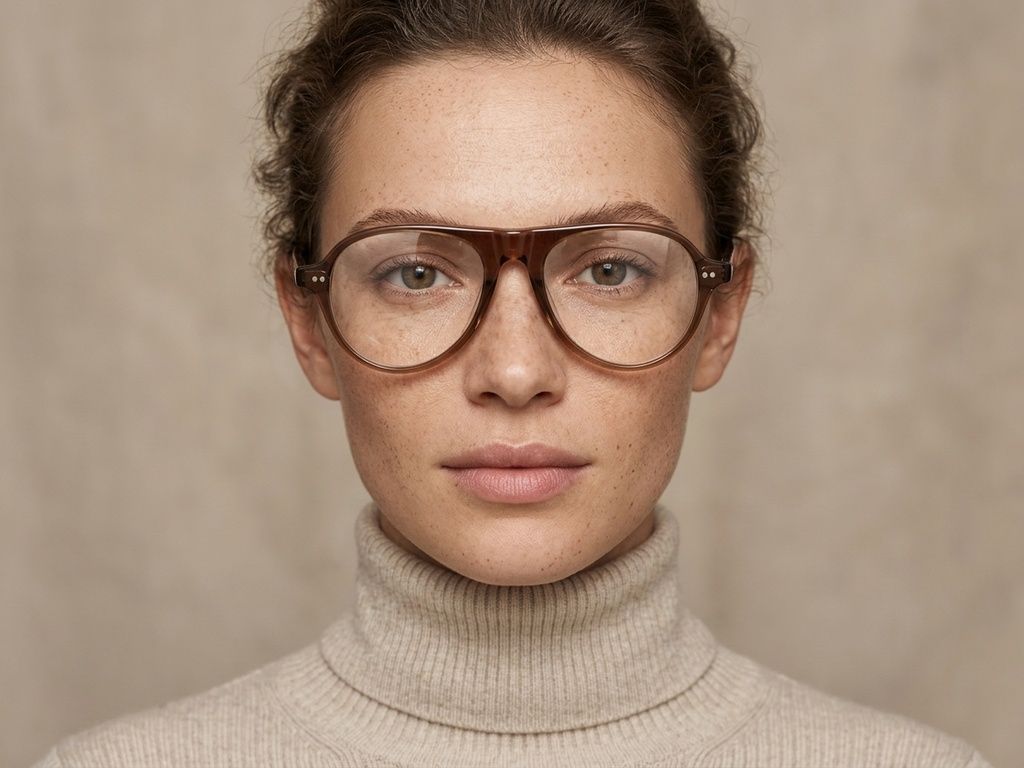 Aviator Brown Acetate Glasses #BS2012-2293