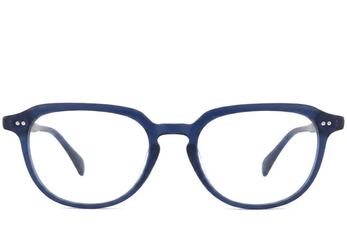 Lunettes rectangulaires en plastique bleu #BS2012-2298