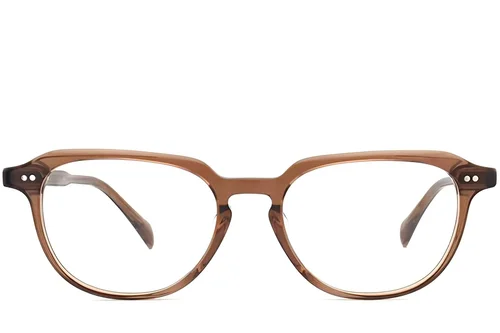Lunettes rectangulaires en plastique brun #BS2012-2299