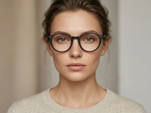 Lunettes ovales en plastique noir #BS2012-2300