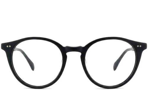 Lunettes ovales en plastique noir #BS2012-2300