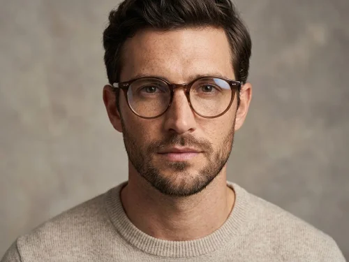 Lunettes ovales en plastique marron #BS2012-2302