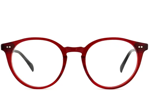Lunettes ovales en plastique rouge #BS2012-2304