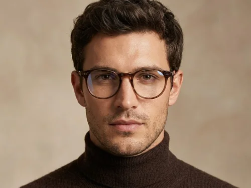 Lunettes ovales en plastique marron #BS2012-2307