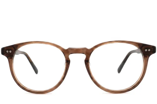 Lunettes ovales en plastique marron #BS2012-2307