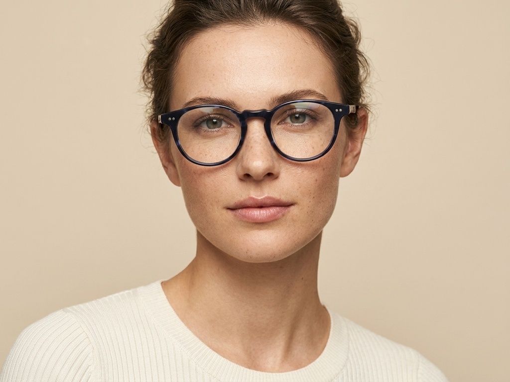 Oval Blue Acetate Glasses #BS2012-2309