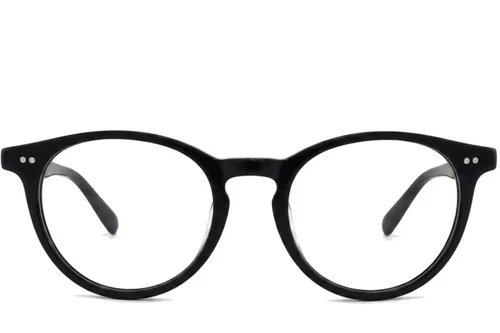 Lunettes ovales en plastique noir #BS2012-2310