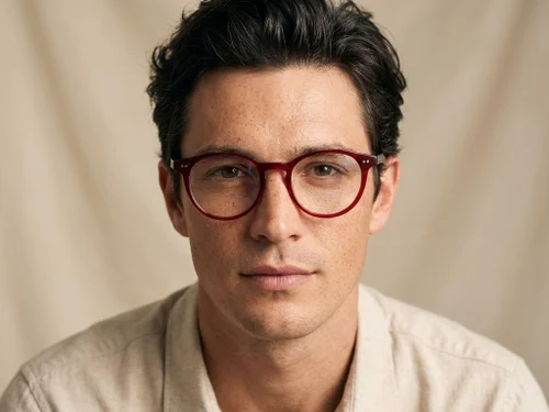 Lunettes ovales en plastique rouge #BS2012-2312