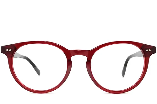 Lunettes ovales en plastique rouge #BS2012-2312