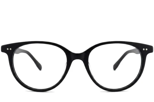 Lunettes ovales en plastique noir #BS2012-2315