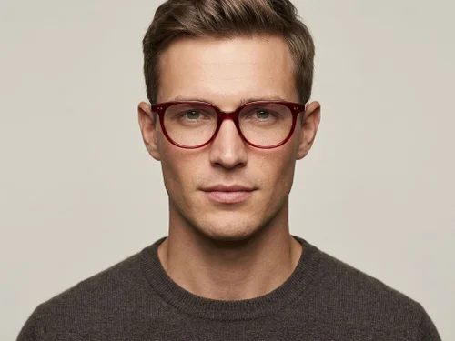 Lunettes ovales en plastique rouge #BS2012-2316