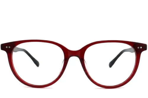 Lunettes ovales en plastique rouge #BS2012-2316